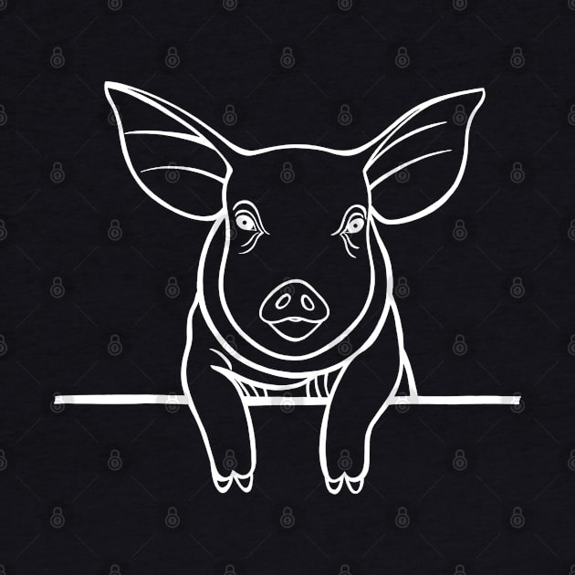 Little Piggy Drawing - cute pig design by Green Paladin